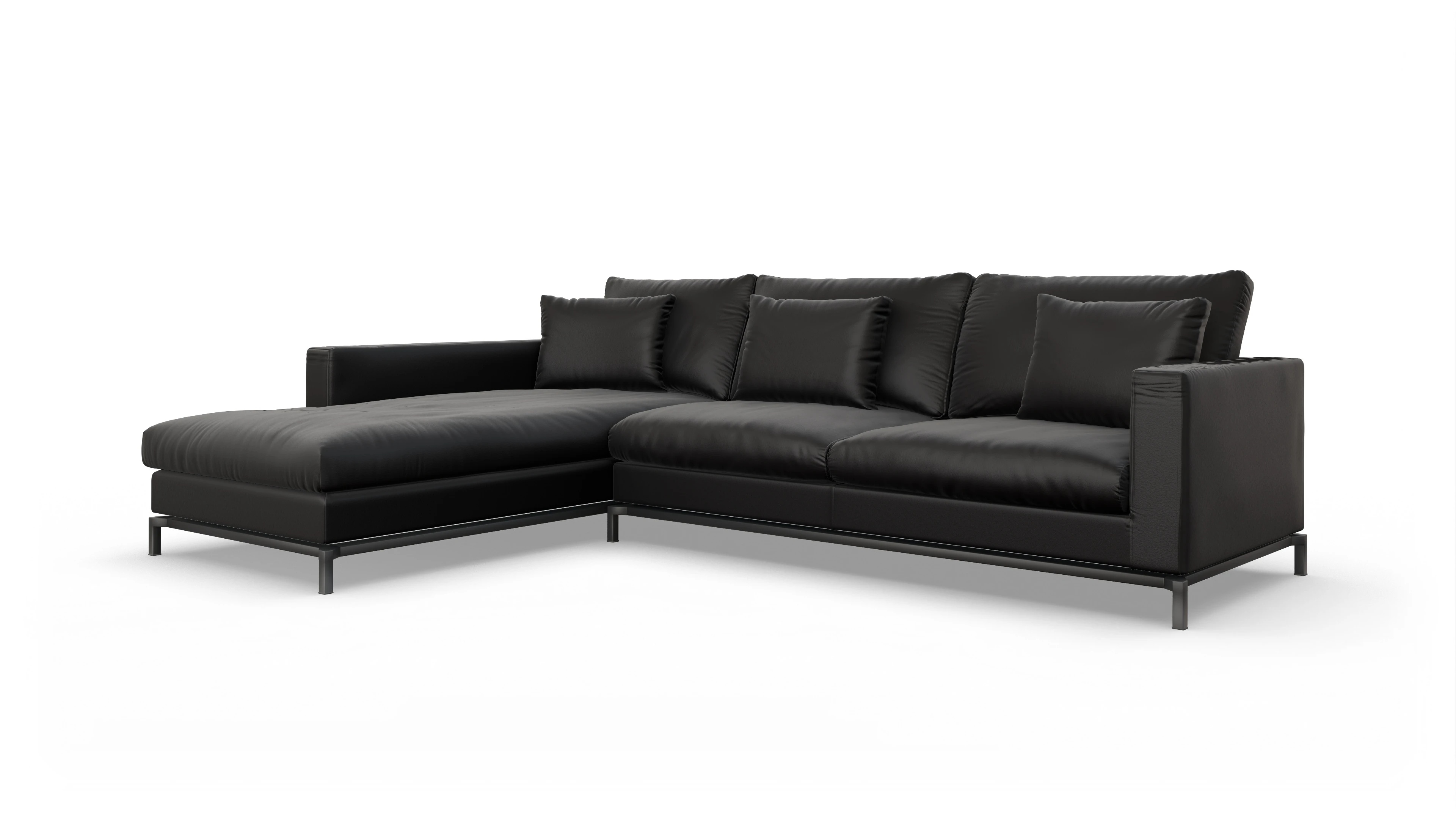 Nappaleder Sofa Schwarz, zum offers Ausziehen!!